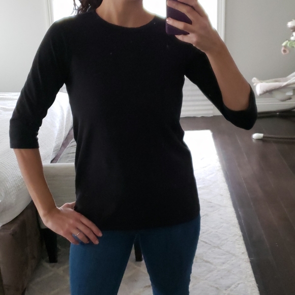 WOMEN'S BELLY BASICS MATERNITY BLACK T SHIRT - Picture 1 of 4